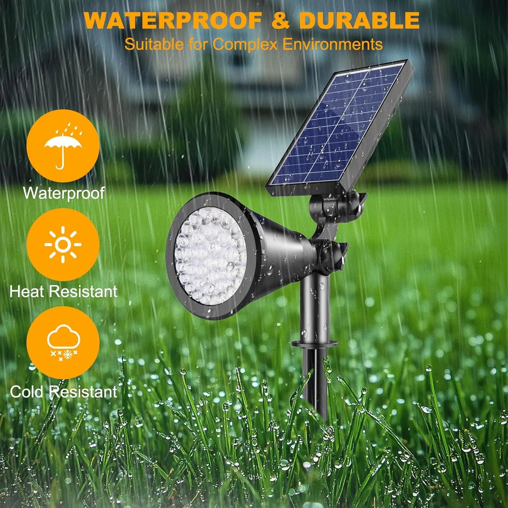 36 LED Solar Spot Lights, 1000LM Adjustable Waterproof Outdoor Lighting for Garden Yard Pathway - 4 Pack Cool White