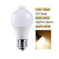Microwave Radar Detection LED Light Bulb 220V E27 12W Radar Motion Induction Lamp Built-in Radar/Light Sensors For Home Stairs