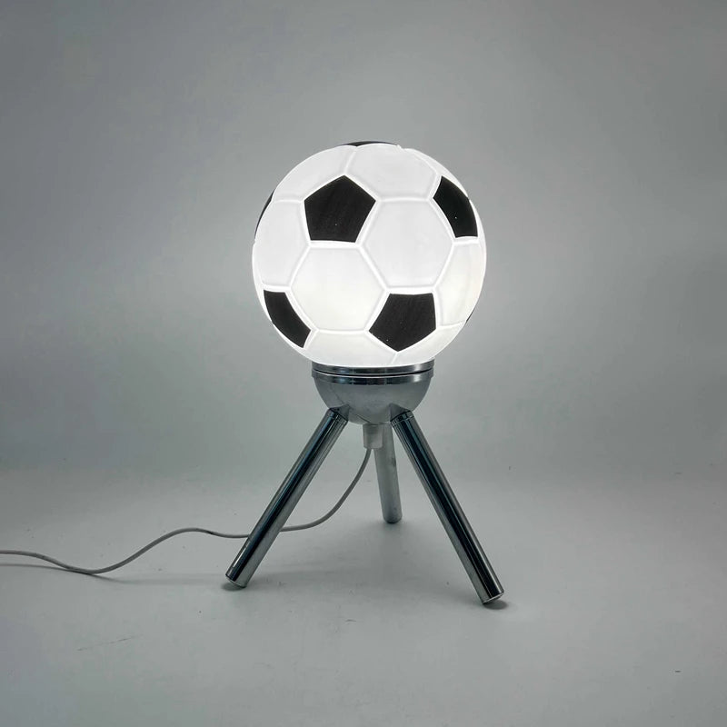 Mid-Century Ins Cream Style Football Glass Ball Table Lamp Bauhaus Modern Minimalist Kids Room Bedroom French Bedside Living