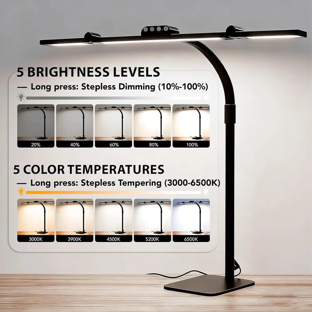 Adjustable LED Desk Lamp with Dimmable Light, 28.2" Gooseneck for Home Office Reading Study