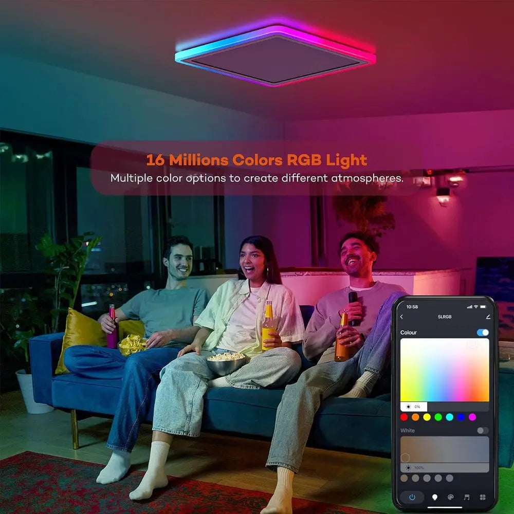 13in RGB LED Ceiling Light with Remote, Compatible with Alexa, Suitable for Home, Bedroom, Kitchen