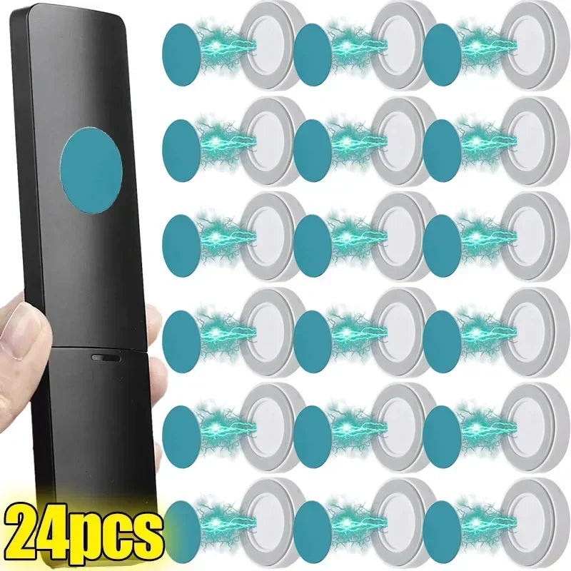 3-24pcs Magnetic Remote Control Holder Air Conditioning Remote Control Wall Storage Magnetic Hook Non Perforated Magnetic Buckle