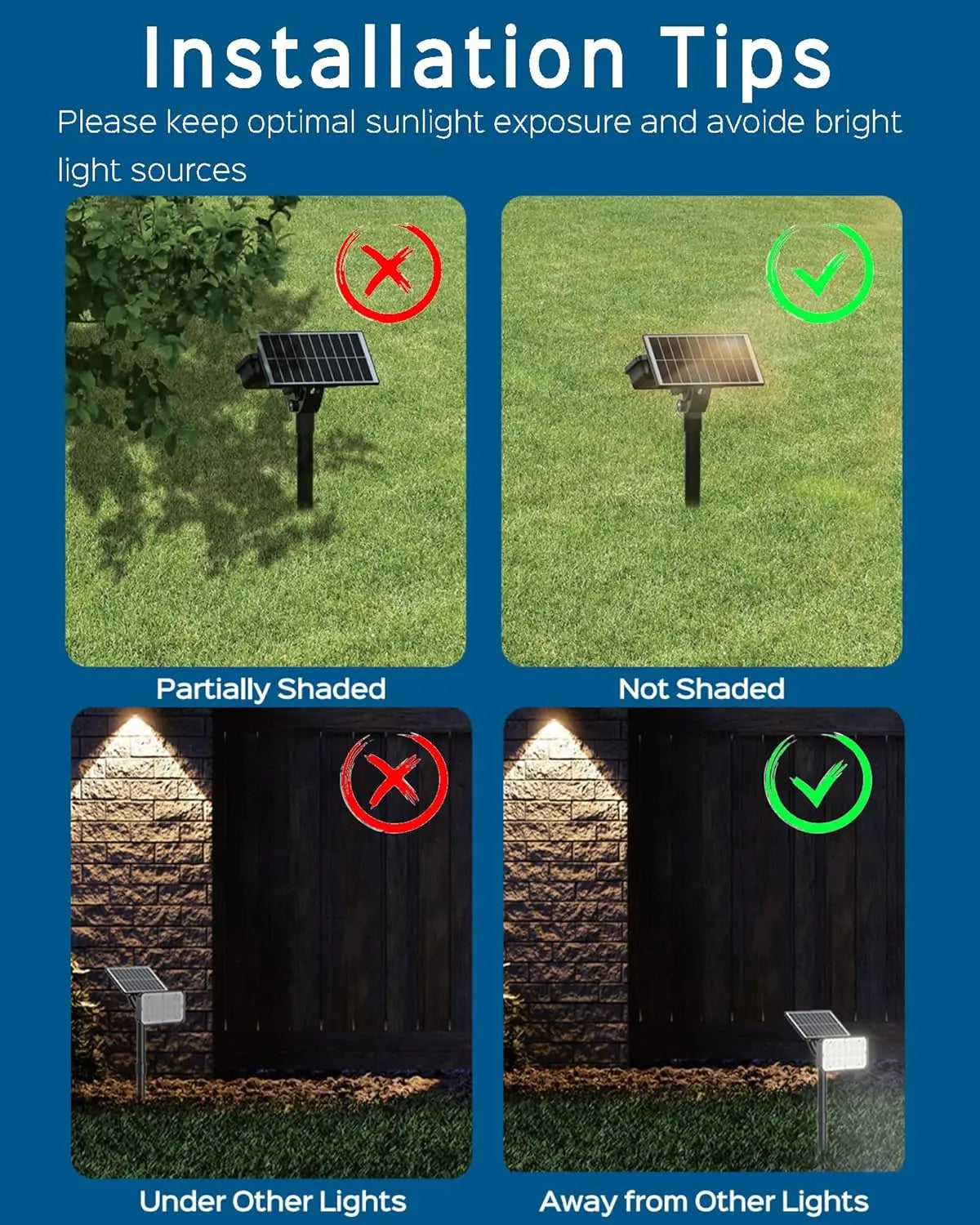 84-LED Solar Spotlights with 5 Modes, 360° Adjustable, IP65 Waterproof for Yard and Garden, 4 Pack