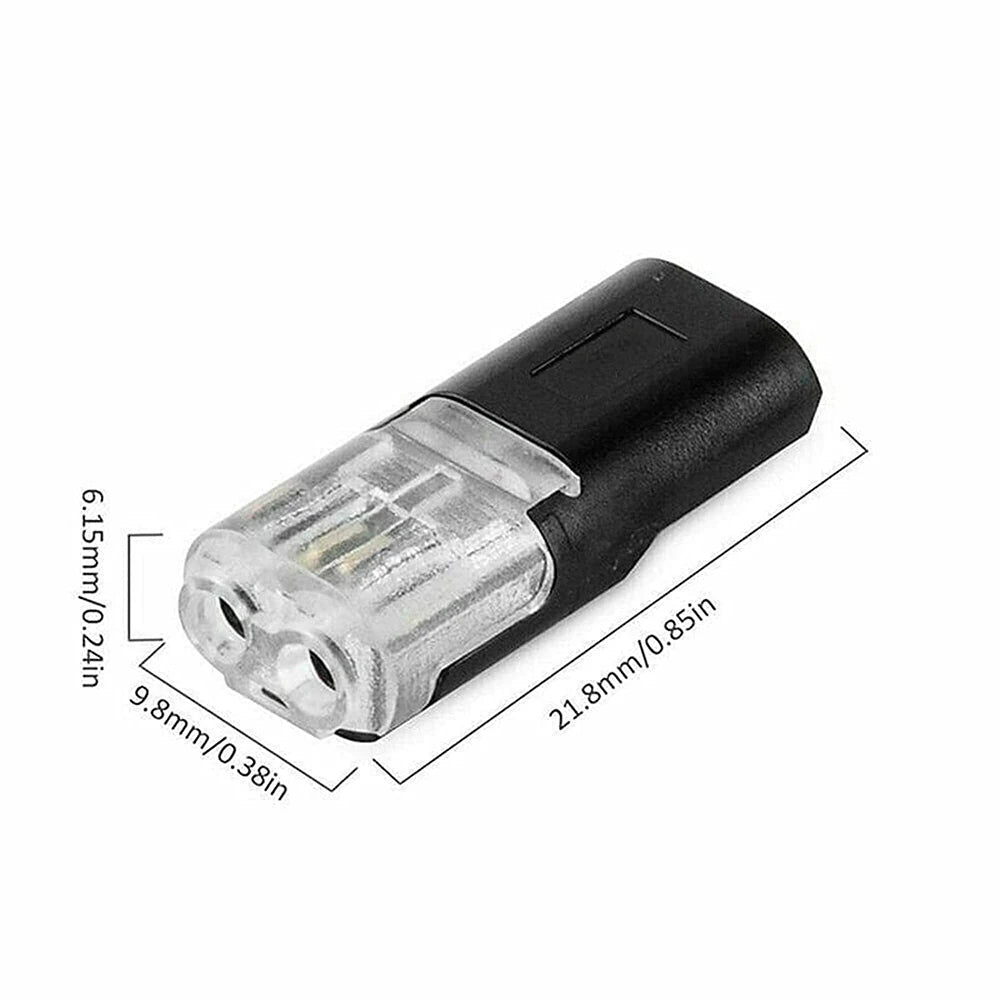 10/20/30/40/50Pcs Pluggable LED Wire Connectors, 2 Pin 2 Way Universal Compact Wire Terminals, No Wire-Stripping Required