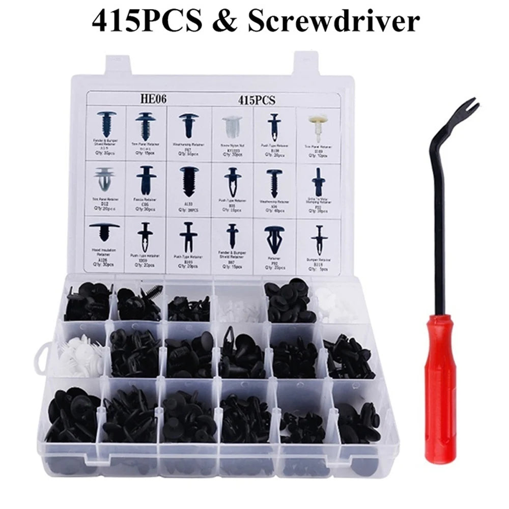 415/100/50 Pcs Universal Car Bumper Retainer Clips Fender Hole Rivets Fasteners Screw Mix Size Door Trim Panel Fender Parts Tool