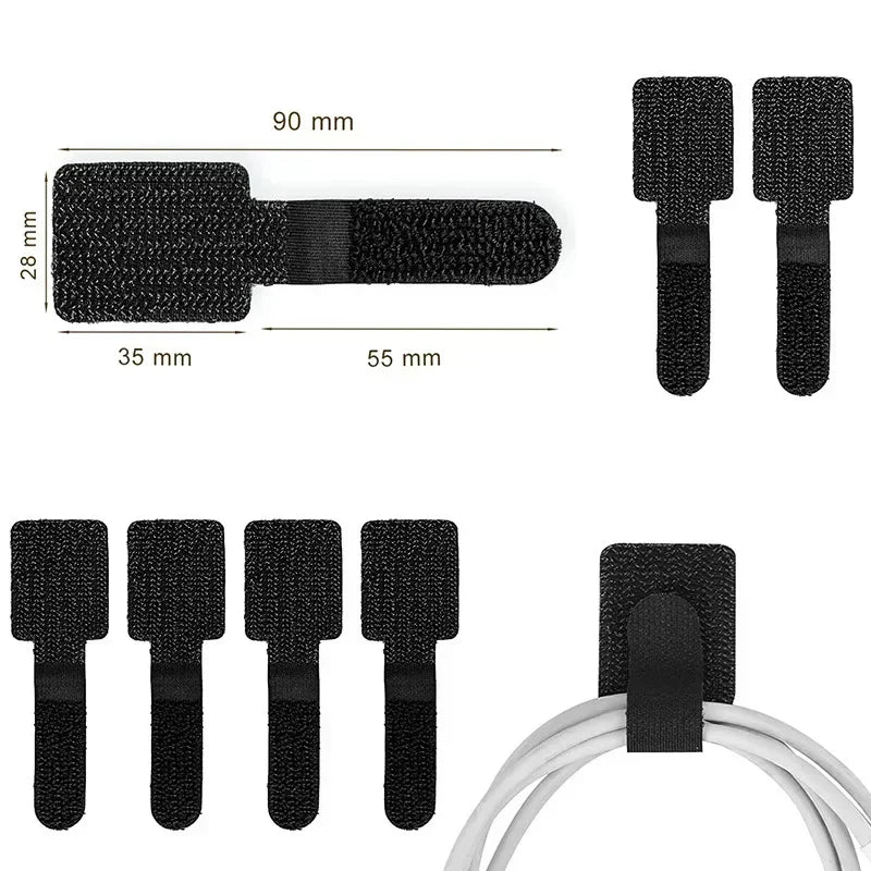 Ties Fastening Wire Reusable Cable Organizer Cord Rope Holder Self Adhesive Adjustable Cord Organizer Straps Desk Management