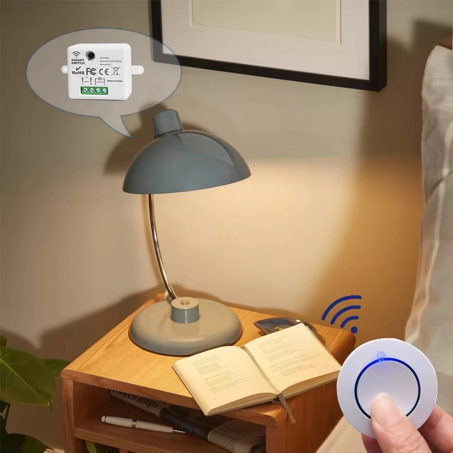 RF 433MHz Wireless Light Switch Mini Round Button Wall Panel Switch Remote Control 220V 110V 10A Relay Controller For LED Lamp