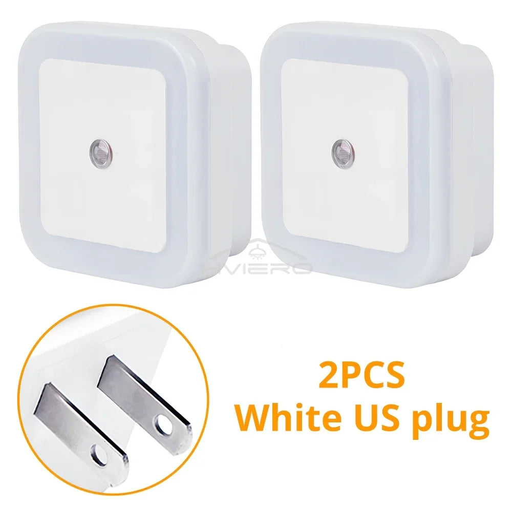 1/2/4PCS LED Wireless Sensor Night Light EU US Plug Mini Square For Baby Children Living Room Bedroom Corridor Lighting Lamps