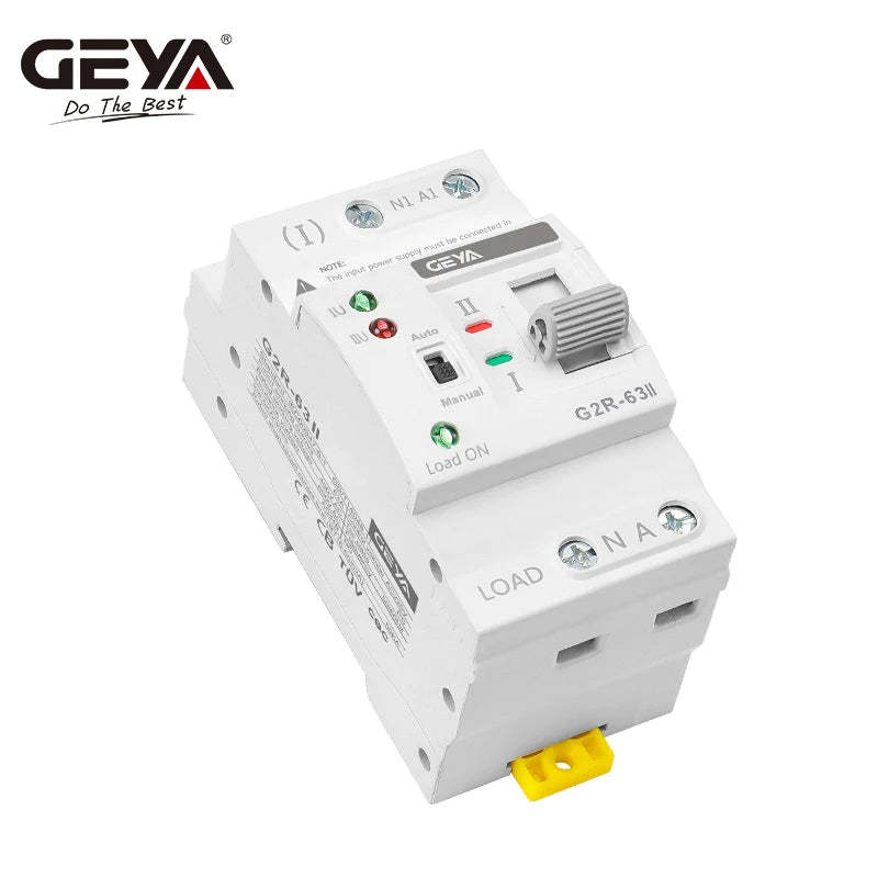 GEYA G2R Automatic Transfer Switch Din Rail ATS Dual Power Electrical Selector Switches Uninterrupted Power 25A 40A 63A 110V 220