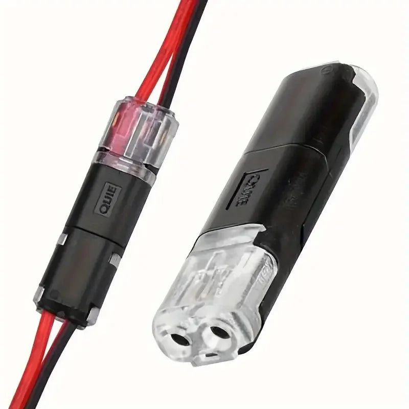 10/20/30/40/50Pcs Pluggable LED Wire Connectors, 2 Pin 2 Way Universal Compact Wire Terminals, No Wire-Stripping Required