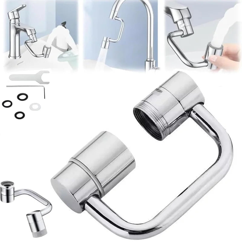 1PC 1080 Swivel Stainless Steel Kitchen Faucet Extender Universal Splashproof Dual Mode Bathroom Sink Accessories with Adapter