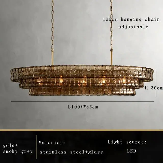 Gray Glass Ceiling Chandeliers 2026 Classic Round Hanging Lamps for Ceiling Home Decoration Lighting Gold Lustres Lamparas