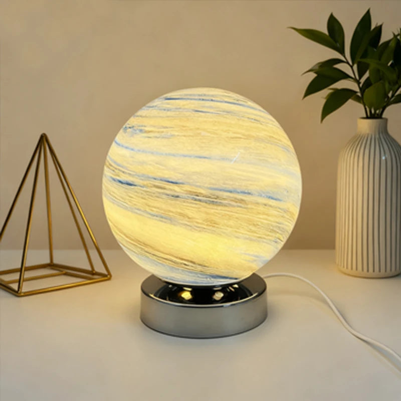 Planet Table Lamp Nordic Designer The Wandering Earth Planet Table Lamp Modern Creative Bedroom Bedside Living Room Bar Counter