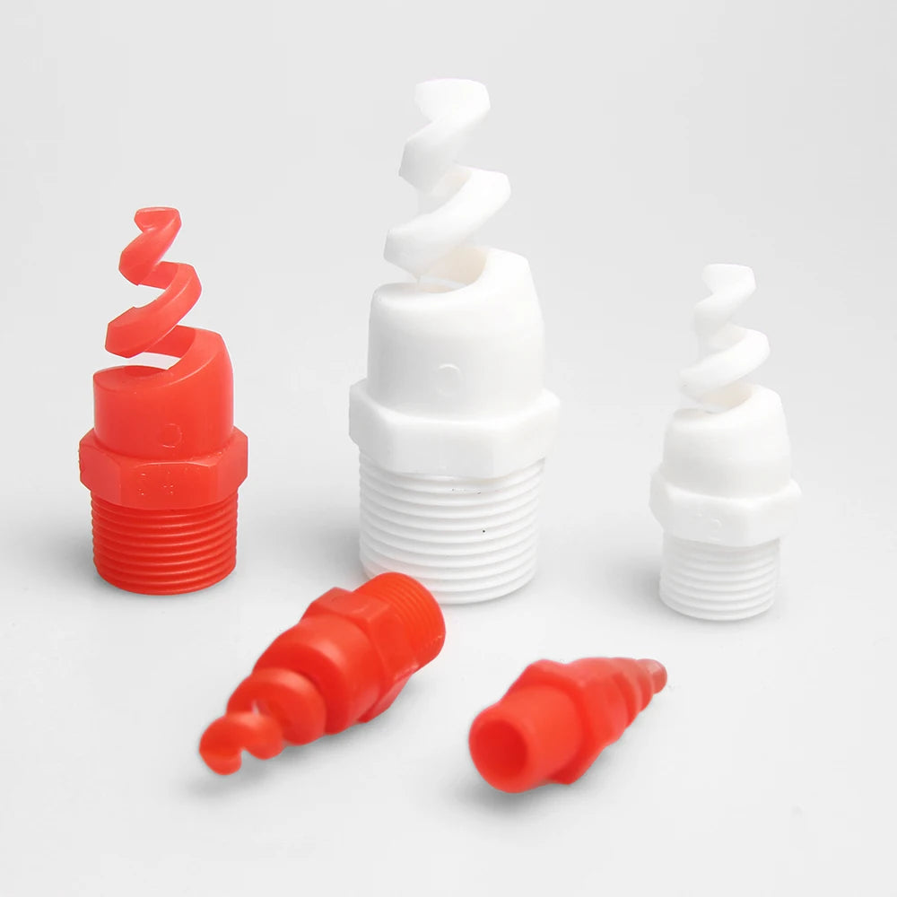 Huajue High Quality OEM/ODM 60 Degrees 3/8 Inch Plastic Spiral Nozzles Suitable for Industrial Cleaning and Dust Removal