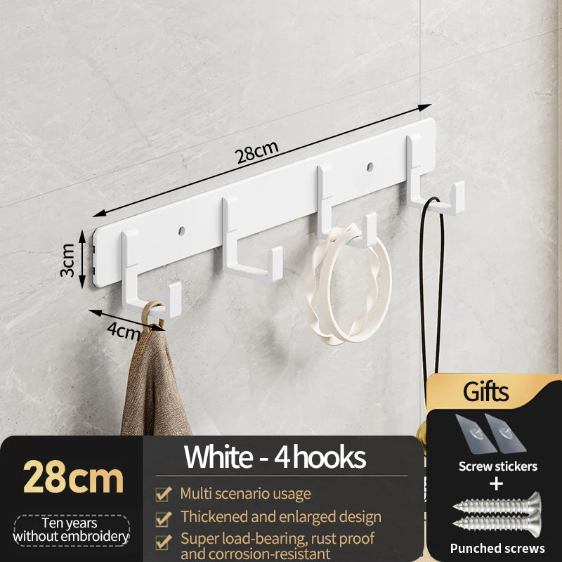 Hooks for hanging clothes at the entrance door, hanging hangers on the wall, and strong hooks for the wardrobe in th