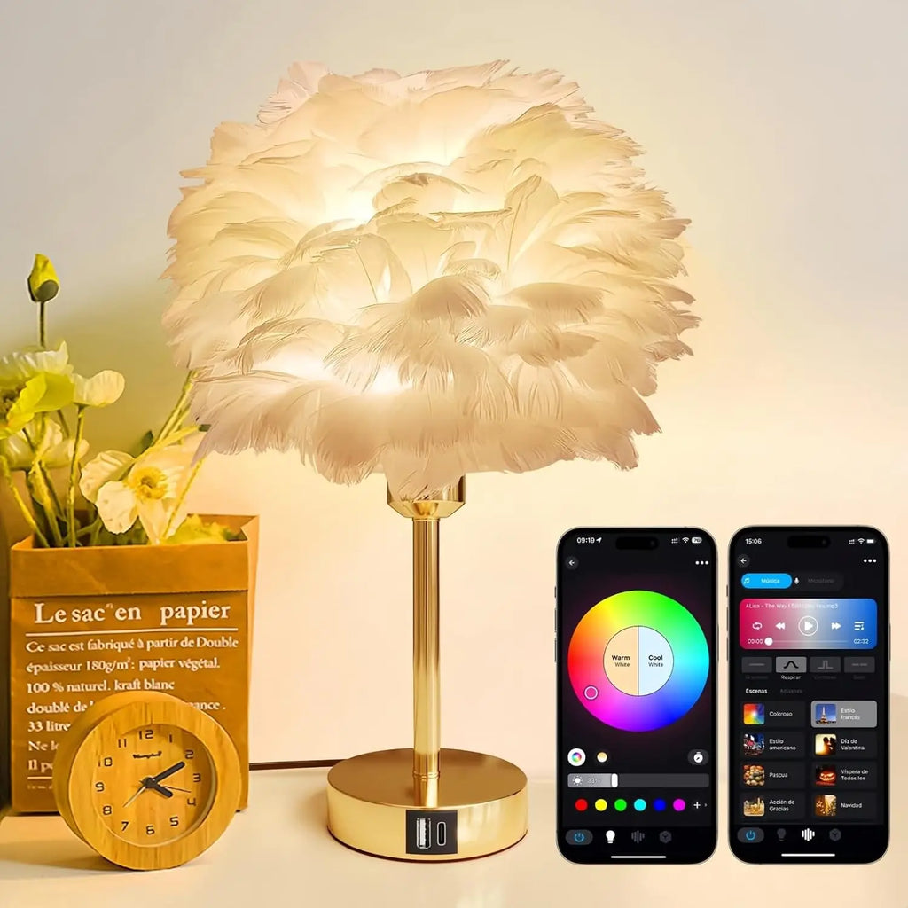 Smart Touch Control Bedside Lamp with USB Charging, Alexa Compatible, Dimmable RGB Night Light for Bedroom or Nursery