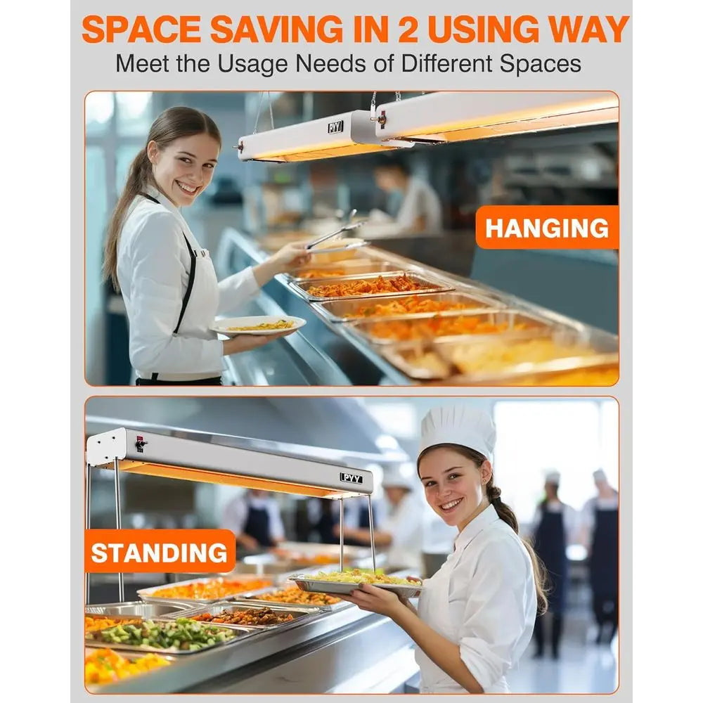 ood Heat Lamp - 36 Inch ood Warming Lamp Heater or Catering Kitchen Restaurant Buet, Over& Hanging ood Warmer Lamp Strip,750W