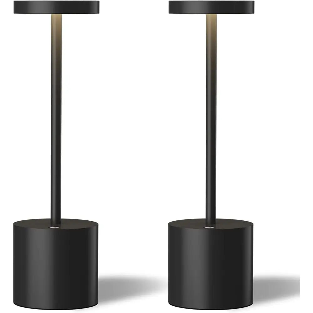 Portable Rechargeable 5000mAh LED Table Lamp Set of 2, 3 Color Step Dimming, Battery Powered Outdoor/Indoor Lighting for Patio,