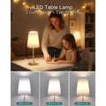 3-Way Dimmable Table Lamp with AC Outlet & USB C Charging Ports, Ideal for Bedroom, Living Room, Desk, and Home Office