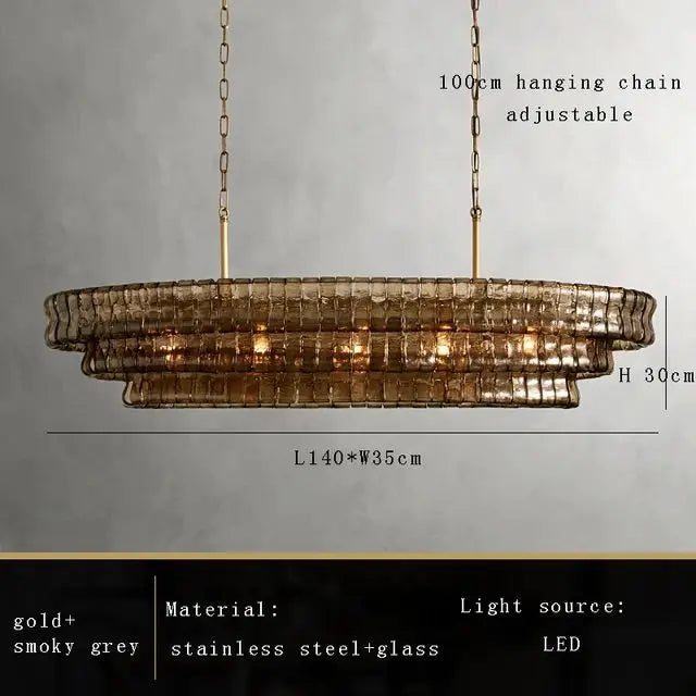 Gray Glass Ceiling Chandeliers 2026 Classic Round Hanging Lamps for Ceiling Home Decoration Lighting Gold Lustres Lamparas