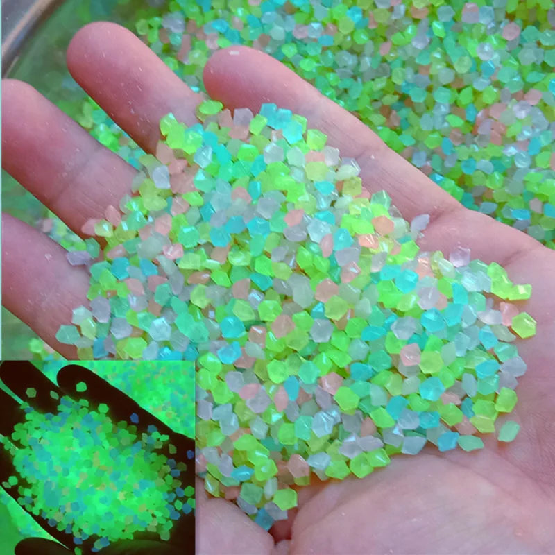 1000pcs 3-5mm Luminous Sand Glow In Dark Pebbles Stone Home Garden Yard Outdoor Path Lawn Decorations Fish Tank Aquarium Decor