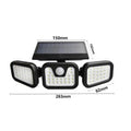 Solar Wall Lamp Garden Lamp Human Body Sensing Streetlight Rotatable Three Lights Street Lamp Energy Conservation Waterproof