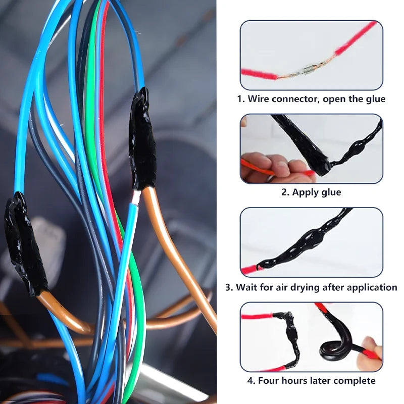 Waterproof Liquid Electrical Tape Insulating Repair Paste Fix Line Glue For Wires And Cables Home Use Quick Drying Sealant