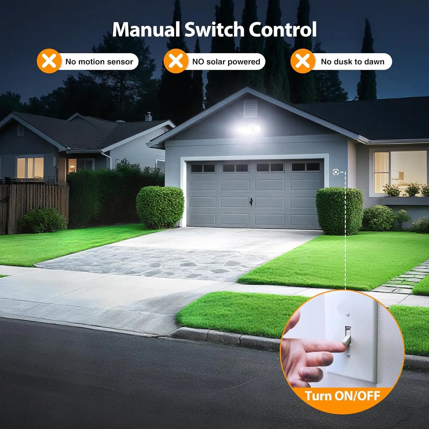 130W LED Flood Light, 13000LM Outdoor Security Lighting with IP65 Waterproof, Adjustable Heads for Garage and Yard