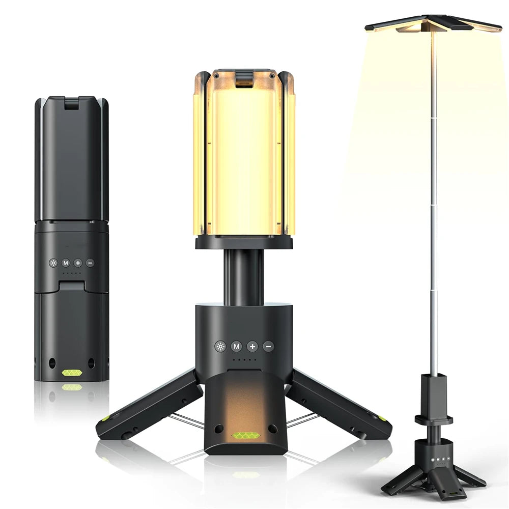 14000mAh Rechargeable Outdoor Hiking Fishing Tent Lamp 6000 LM Super Bright Magnetic Rotatable Telescopic LED RV Camping Lantern