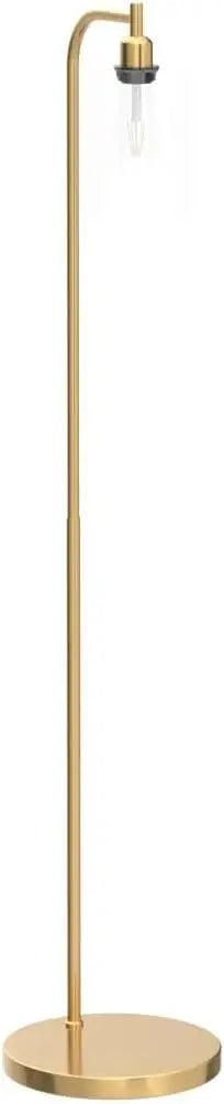 Vintage Industrial Floor Lamp with Glass Shade, Brass Gold Farmhouse Standing Light for Living Room Bedroom Office
