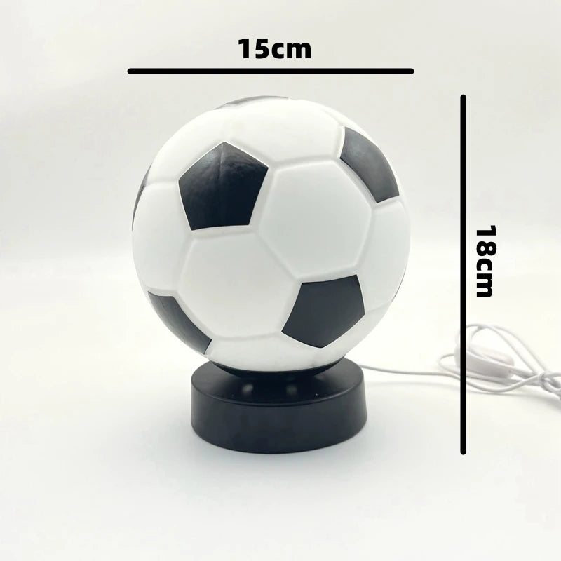 Football Glass Table Lamp High-End LED Bedroom Study Bedside Decor Ambient Lamp