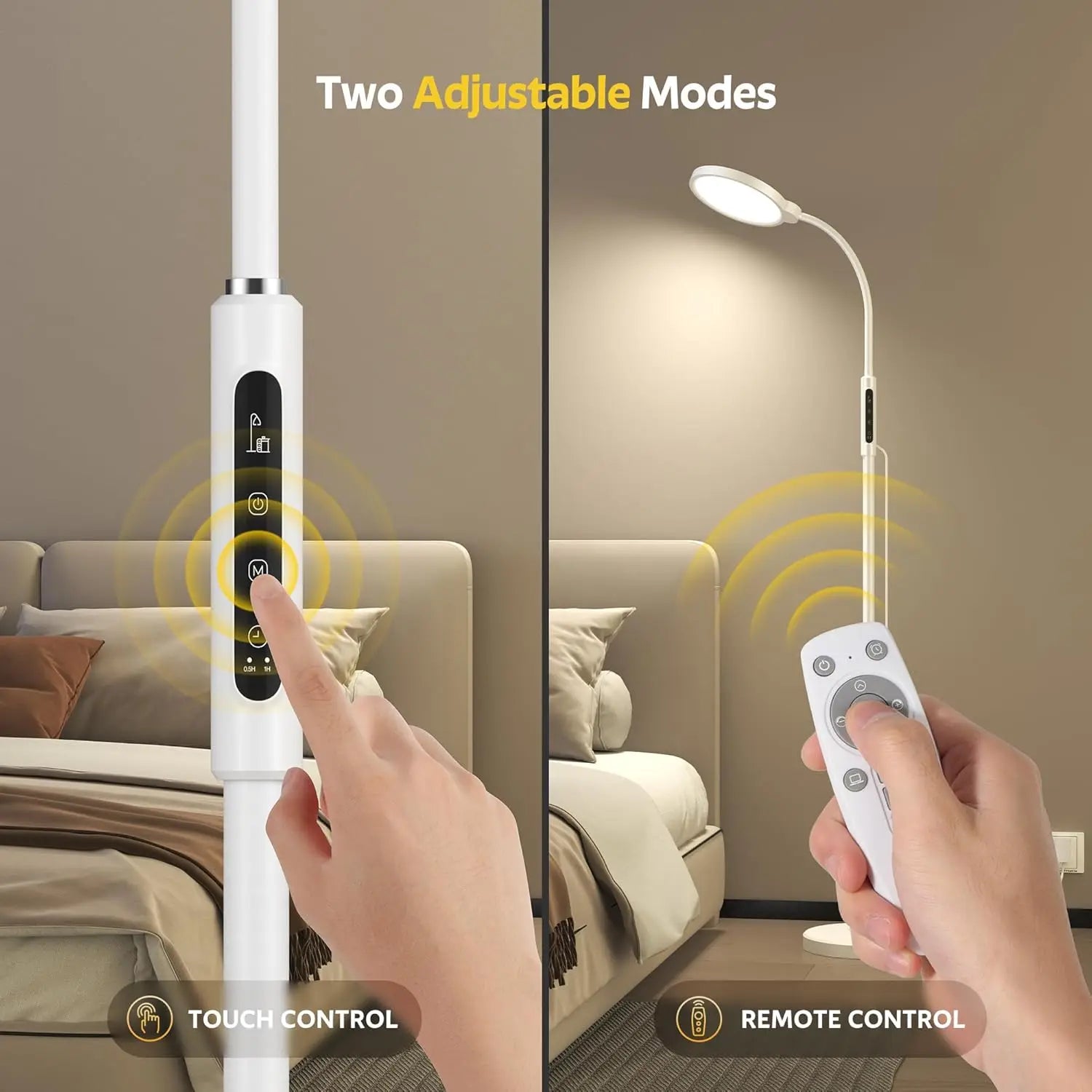 UV-Free Light Therapy Lamp, 11000 Lux Floor Sunlight with Touch Remote, 5 Colors 10 Brightness for Home Office