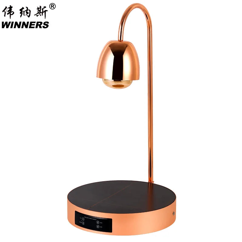 Commercial Rose Gold Stainless Steel Double Heads Food Heat Lamp Digital Control Electric Food Warming Plate for Buffet