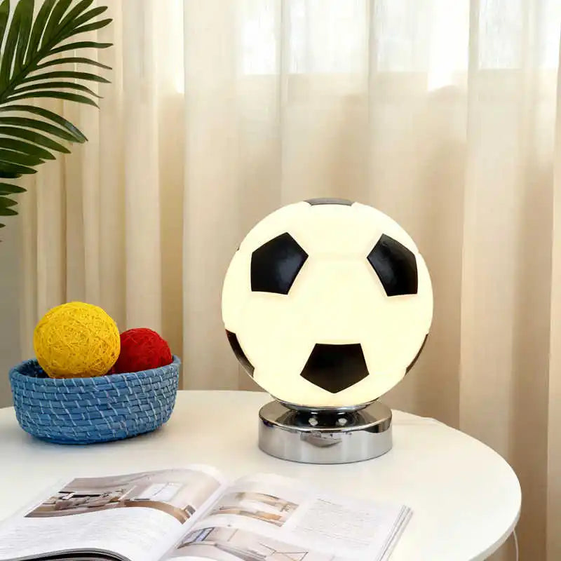 Football Basketball Glass Table Lamp Modern Minimalist Kids Room Reading Bedside Fan Boyfriend Gift Lamp