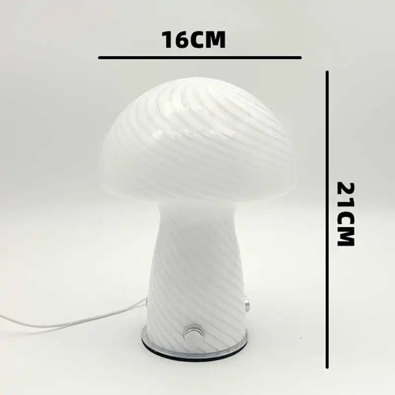 Mid-Century Style Bauhaus Glass Mushroom Table Lamp Ins Girls Version Romantic Ambient Decor Light for Homestay Living Room
