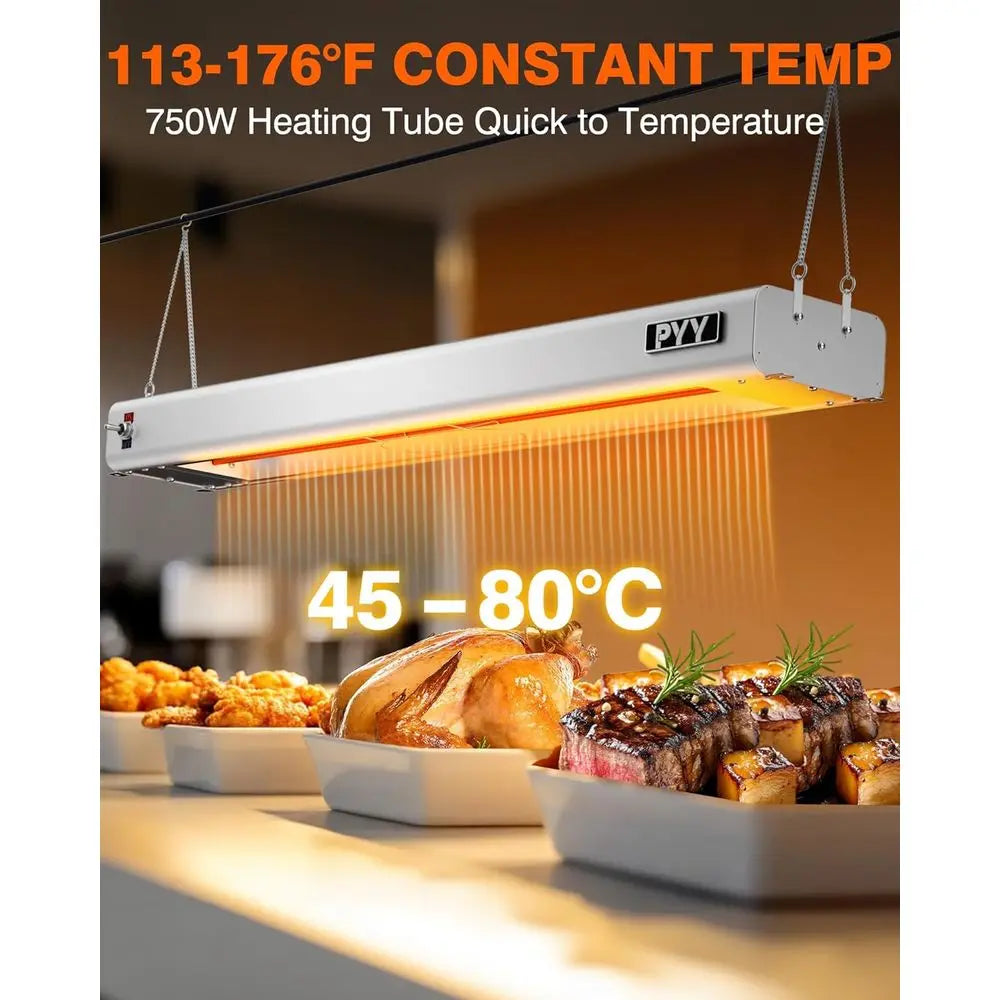 ood Heat Lamp - 36 Inch ood Warming Lamp Heater or Catering Kitchen Restaurant Buet, Over& Hanging ood Warmer Lamp Strip,750W