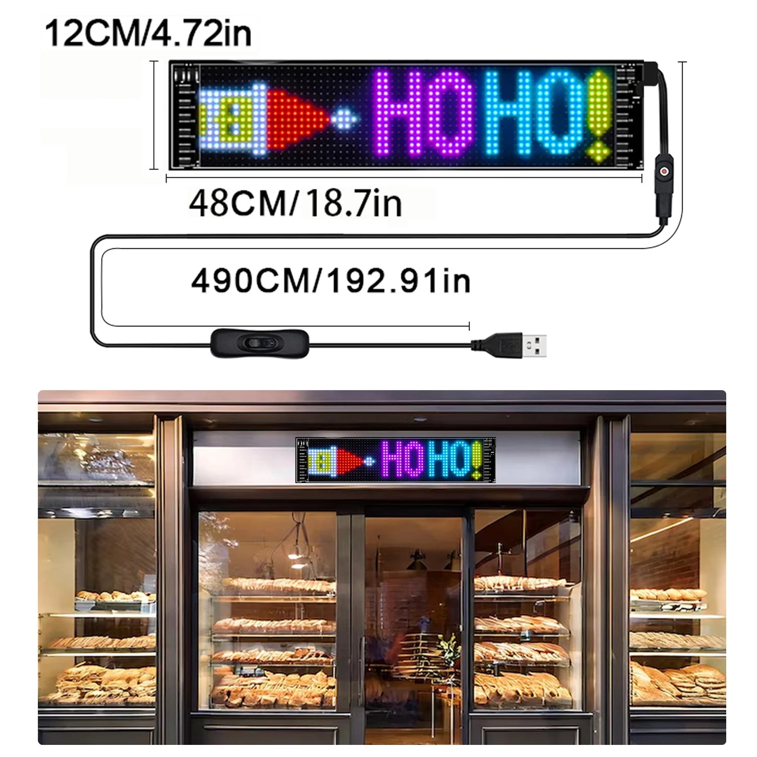 LED Flexible Screen Scrolling Advertising LED Signage USB 5V Bluetooth App Control Programmable Text Pattern Clock LED Car sign