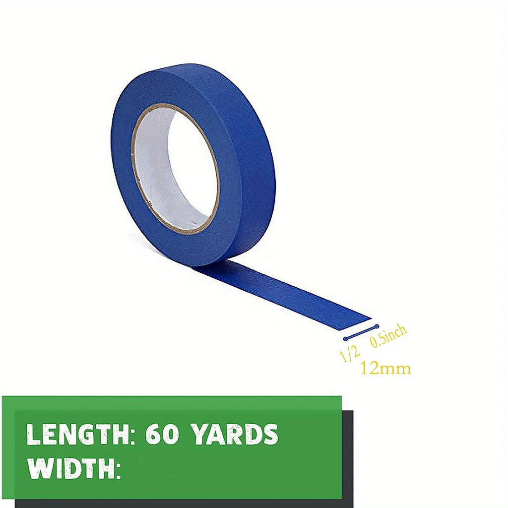 Blue Painters Tape, 1/2 inch,3/4 inch,1 inch,2 inch, Multi Size Painting Masking Tape, Clean Release Paper Tape for Home
