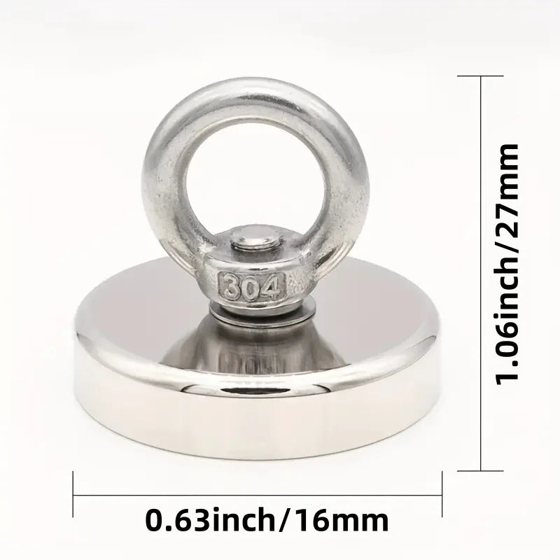 D16~D42mm Strong Suction Salvage Helper, Made of N52 Heavy Rare Earth Material, with Countersunk Hole and Eyebolt Suction metal