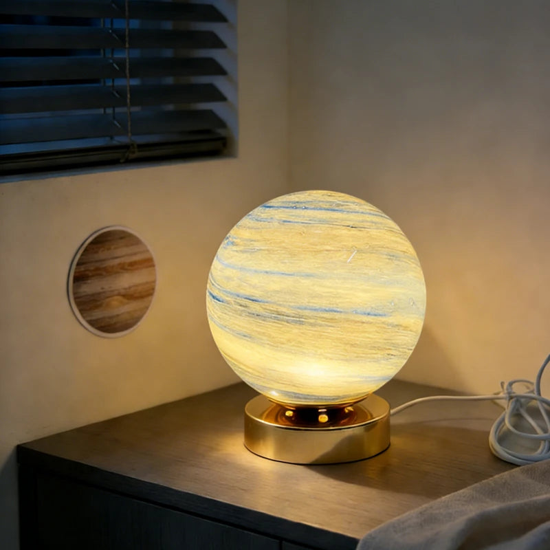 Planet Table Lamp Cosmic Starry Sky Moon Creative Planet Table Lamp Bedroom Bedside Romantic Ambient Lamp Birthday Holiday Gift