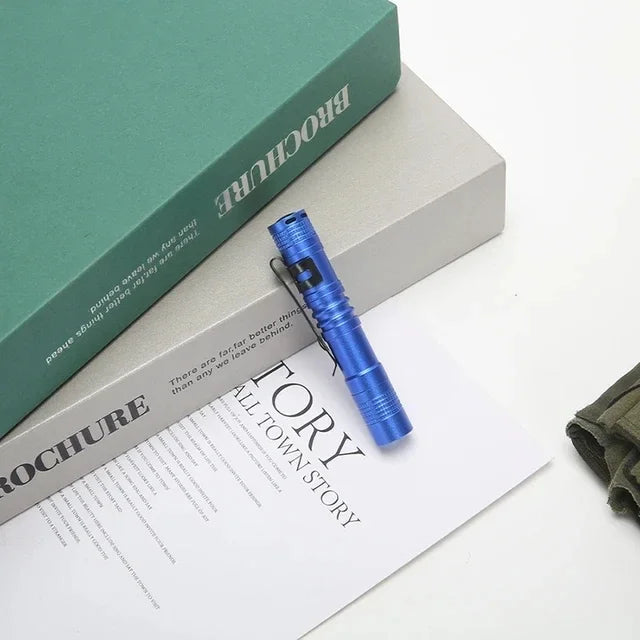 Portable Mini LED Pen Flashlight with Pen Clip Handheld Ultra Pocket Torch Use AAA Battery for Outdoor Camping Emergency Lamp