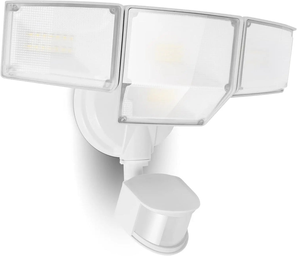 80W 9000LM LED Security Light with Motion Sensor, 4 Head Outdoor Flood Lights IP65 Waterproof for Garage Yard