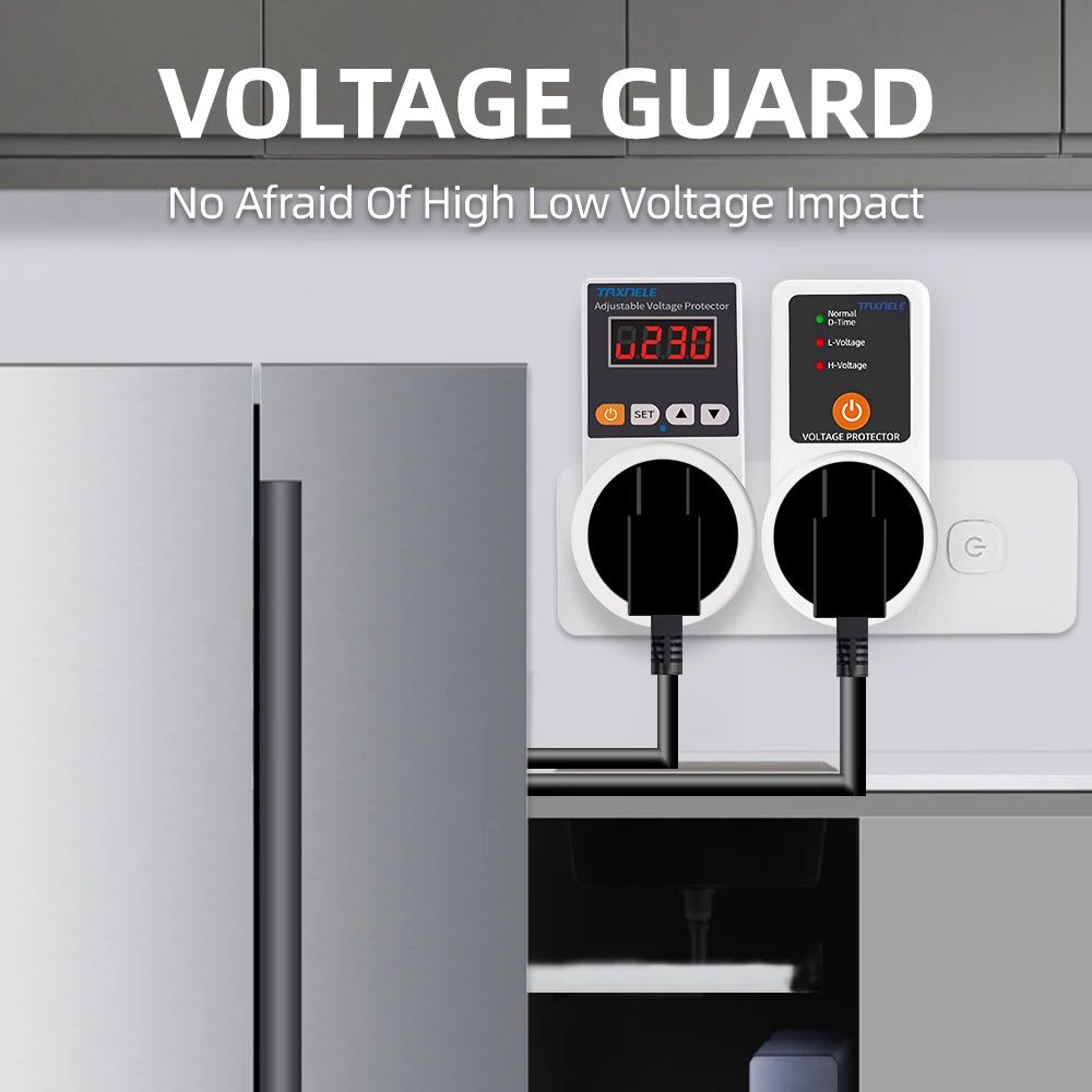 Voltage Protector Socket AC 220V Adjustable and Fixed 16A Voltage Protector Socket Voltage Safety Refrigerator
