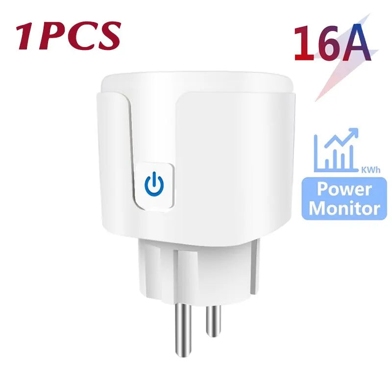 Smart Plug WiFi Socket EU 16A/20A With Power Monitor Timing Function Tuya Smart Life APP Control Works With Alexa Google Home