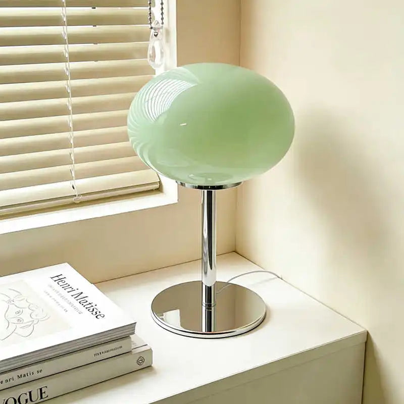 Cream Style Girl's Ins Nordic Table Lamp Vintage Mid Century Creative Design Ambient Lamp,Bedroom Bedside Decorative Night Light