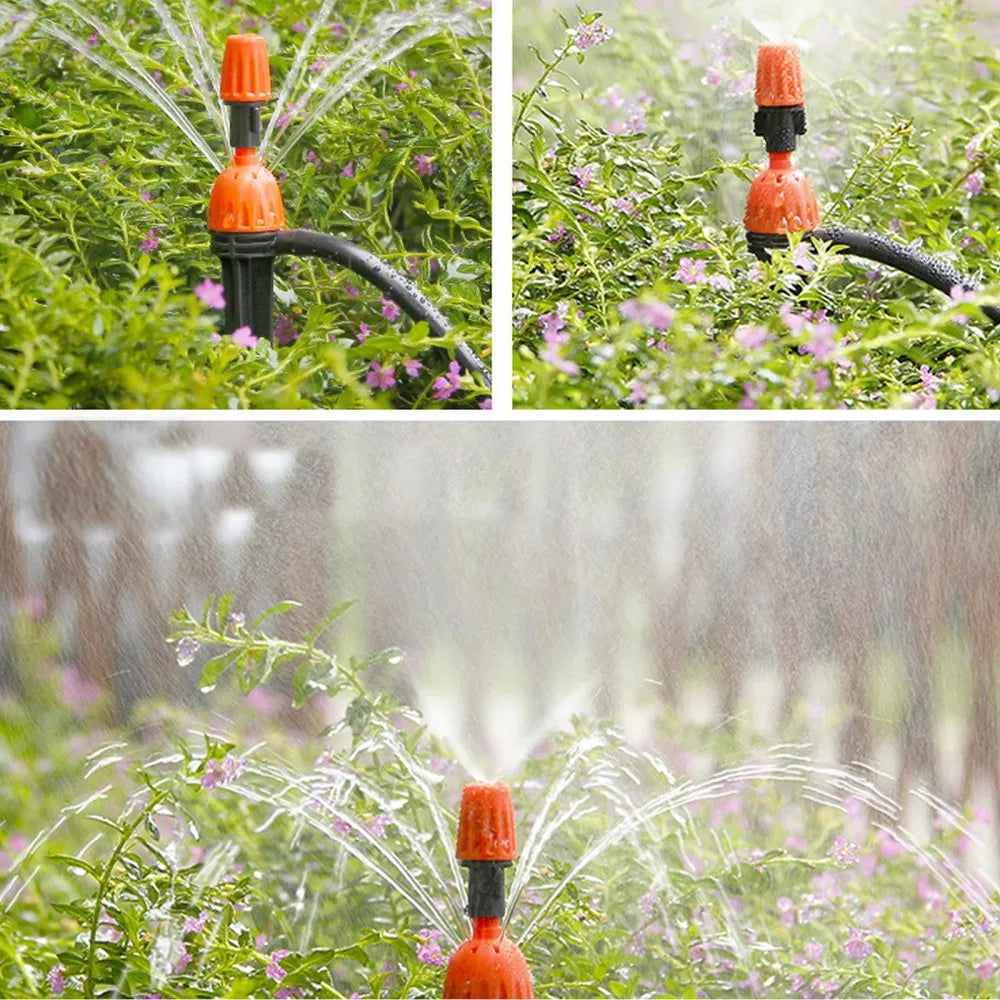 5-20Pcs 2-IN-1 Drip Misting Sprinkler Adjustable Atomized 1/4" Barb Nozzle Garden Greenhouse Flowerbed Bonsai Lawn Water Irrigat