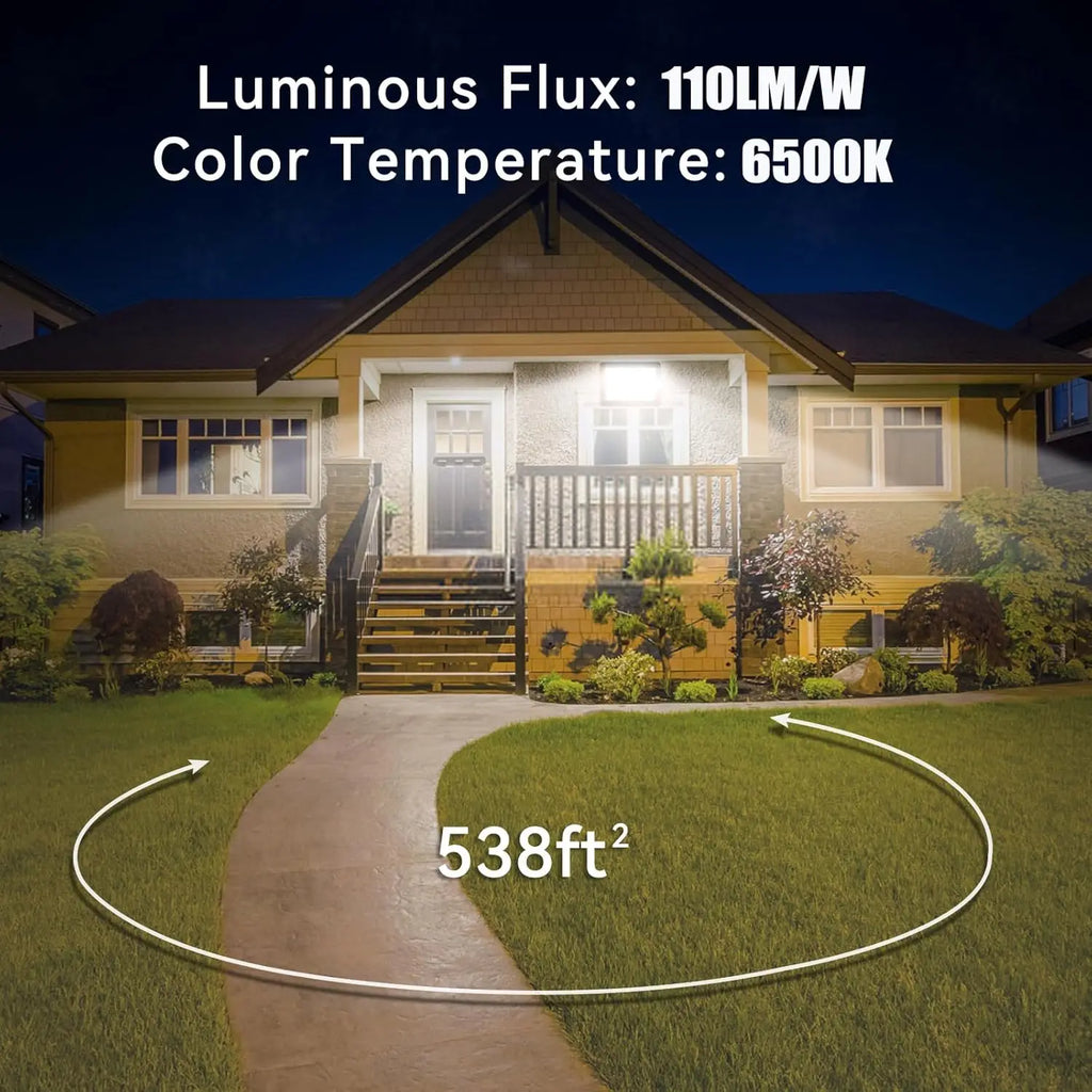 100W LED Flood Light, 11000lm Super Bright, IP66 Waterproof Outdoor Security Light with US Plug for Yard Playground