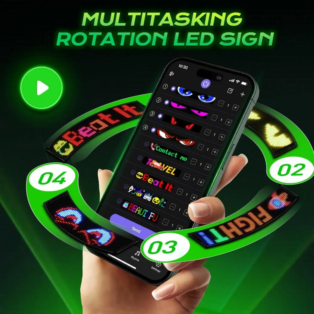 Devil Eyes LED Light for Cars Flexible Scrolling LED Display App Control Dynamic DIY Pattern Text Eye Lights for Car Windshield