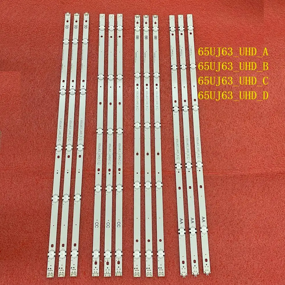 12 PCS/set LED backlight strip for TV 65UJ634V 65UJ6300 65UJ630V 65UJ5500 65UK6100 65UJ63_UHD_A B C D NC650DGEAAFX7 EAV64054301