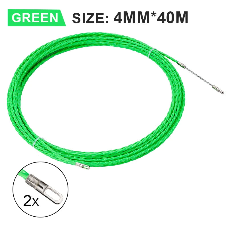 4mm 5M-50M Fiberglass Cable Push Pullers Guide Device Threader Duct Snake Rodder Fish Tape Wire Wiring Installation Aid Tool